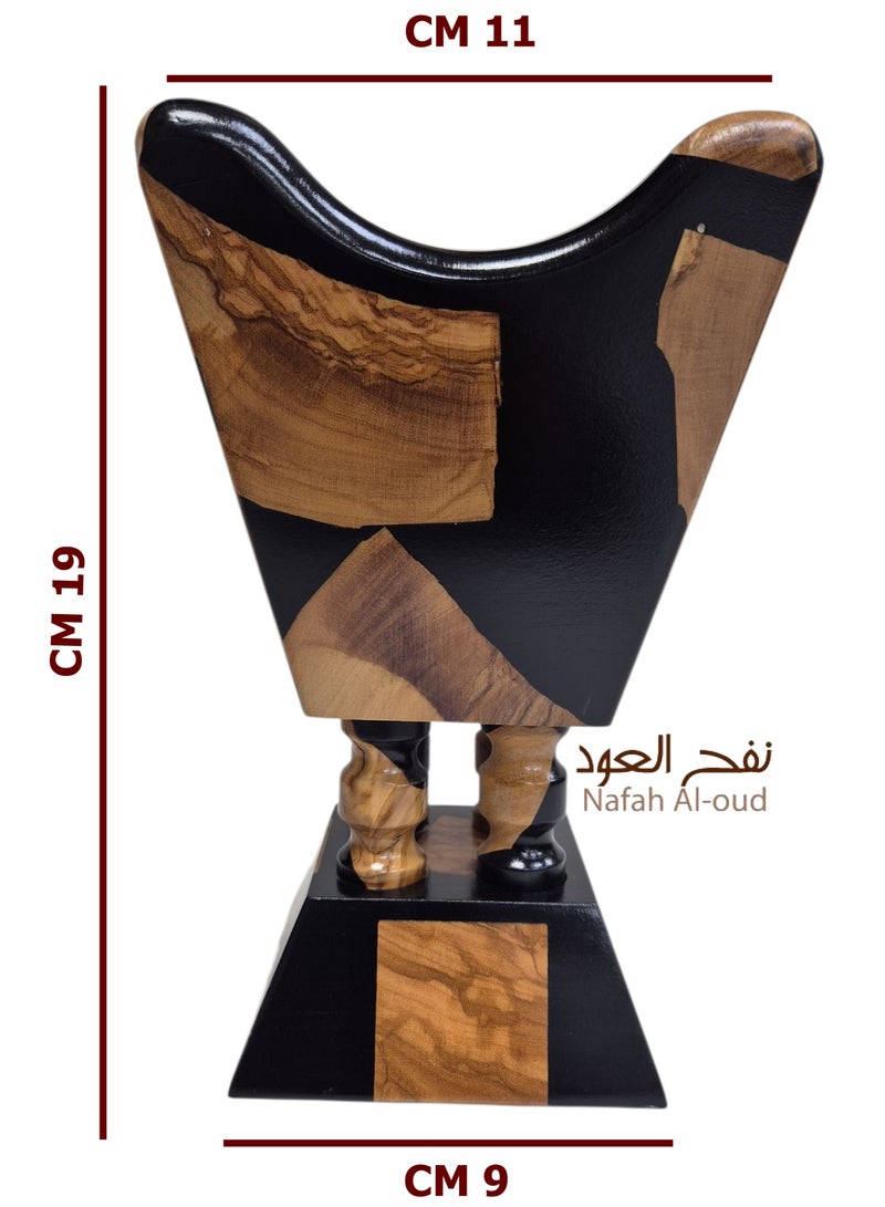 نفح العود مبخرة صينية – تصميم من الرخام الأسود والخشب - Image 2