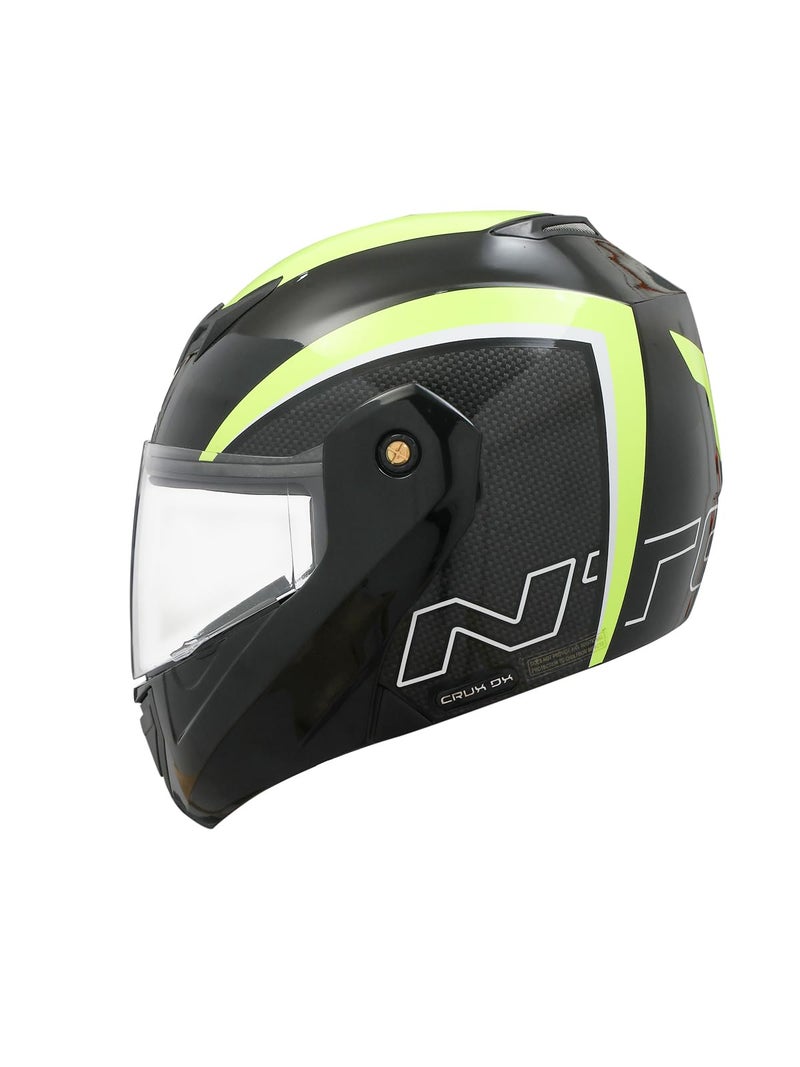 TVS Ntorq Full Face, Flip Up Helmet with ABS Shell, ISI Certified, Scratch and UV Resistant Visor, Neon-Black - XL - Image 1