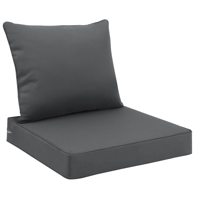 Favoyard Outdoor Seat Cushion Set 24 x 24 Inch Waterproof & Fade Resistant Patio Furniture Cushions with Removable Cover Deep Seat & Back Cushion with Tie Straps for Chair Sofa Couch - Image 1