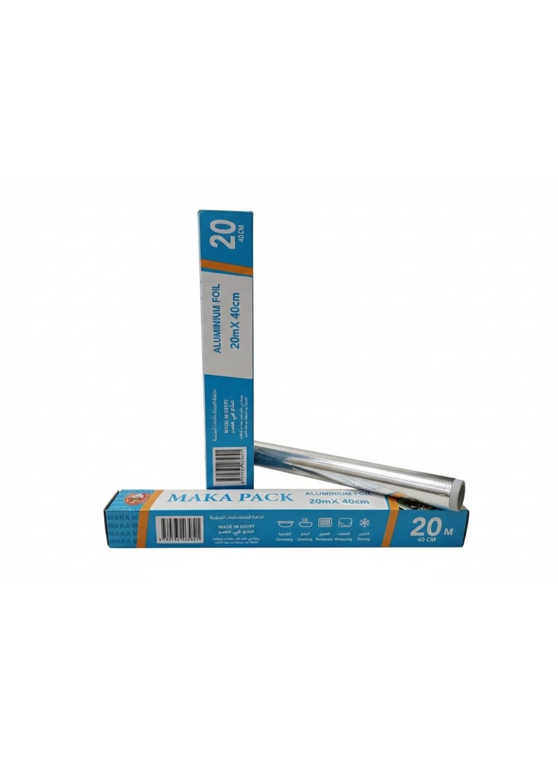 Multi-Purpose Aluminum Foil – Silver Color – 20m x 2 Rolls – Heavy Duty & Heat Resistant - Image 2