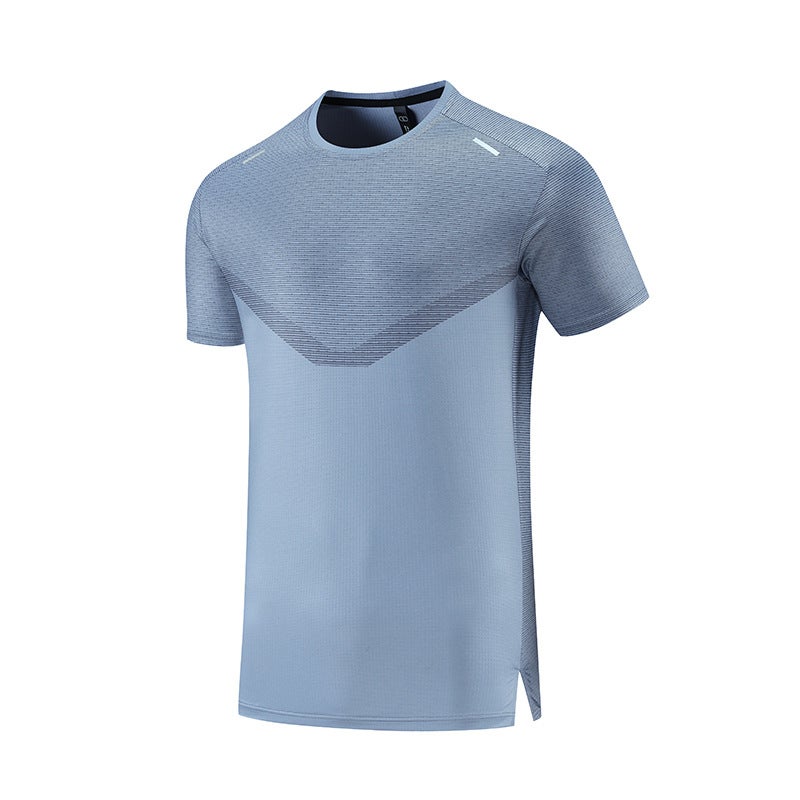 Generic Summer outdoor sports running quick-drying short sleeve mens round neck T-shirt jacket foreign trade factory wholesale a generation of hair sapphire blue - Image 1