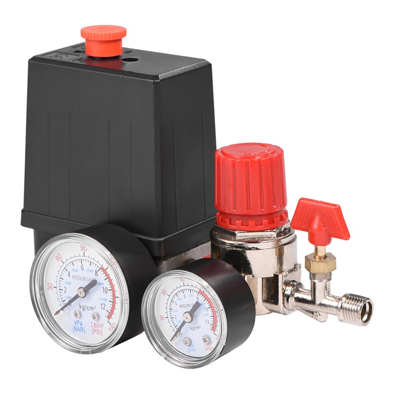 Small Air Compressor Pressure Switch - 30% Higher Flow Rate Piston Structure Pressure Regulator With Gauges for Fast Pressure Reduction, Quick Response & Easy Installation - Image 3