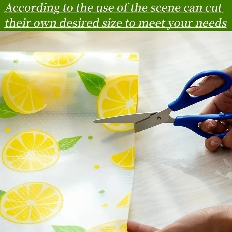 REWOP Anti-Slip Kitchen Mat Liner Sheets (45 cm x 3 m), EVA - Ethylene Vinyl Acetate, Food Grade Multipurpose Washable, Sheet for Fridge, Kitchen Cupboard Mat (Lemon, 24 cm X 3 m) - Image 5