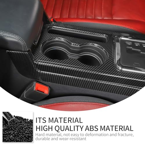 Linskip Gear Shift Panel Cover Trim Compatible with 2008 2009 2010 2011 2012 2013 2014 Dodge Challenger, Cup Holder Decor Cover for Challenger Interior Accessories(Carbon Fiber Black) - Image 3