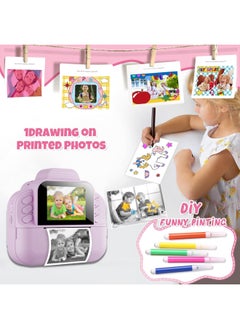 Generic Puzzle Children's Camera Photo Printing Camera Print HD Thermal Children's Photo Camera-Color:Purple + 32g Memory Card  - Image 5