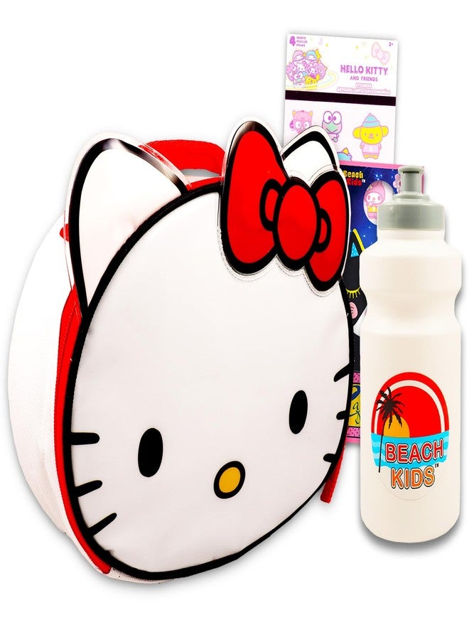 هالو كيتي طقم علبة غداء معزولة بتصميم هيلو كيتي للبنات - سعة 3 لترات، يتضمن ملصقات وعلاقة باب على شكل قطة - Image 1