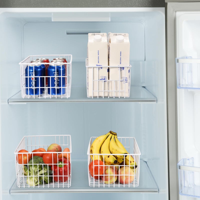 Orgneas Freezer Organizer Bins, Vertical Sides Wire Freezer Baskets for Upright Freezer, Chest Freezer Organizer Deep Freezer Storage Containers for Foods, Snacks, Vegetables, Fruits, Set of 6 - Image 3