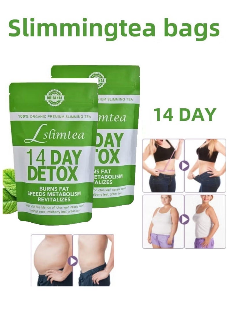 Slimming Herb Original Detox Tummy Tea Bags - 14 Bags, Supports Healthy Digestion & Metabolism, Natural Herbal Detox Tea for Gut Wellness​ - 2 Packs - Image 1