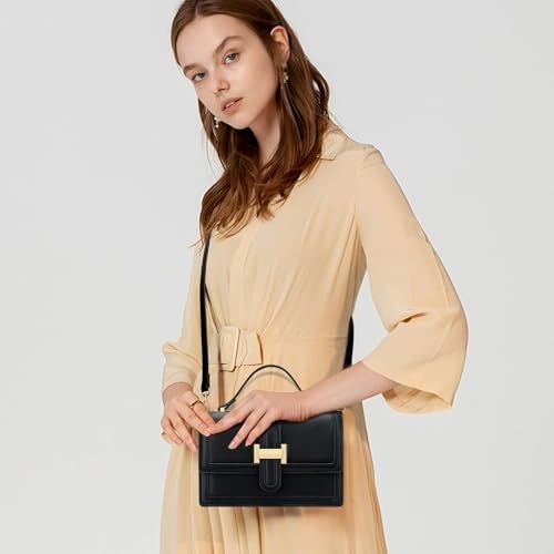 KKXIU Black Designer Crossbody Bags - Purses for Women Vegan Leather Purses and Handbags Shoulder Top Handle Bag - Image 3