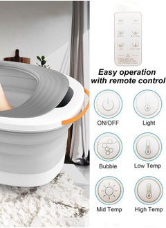 Garlo Foot Spa Foot Bath Massager with Heat Bubbles Vibration 4 Removable Massage Rollers (not Motorized), Collapsible Pedicure Foot Spa for Feet Pain Relief at Home Office  - Image 3