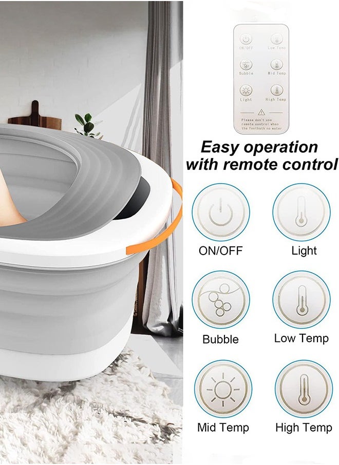 Garlo Foot Spa Foot Bath Massager with Heat Bubbles Vibration 4 Removable Massage Rollers (not Motorized), Collapsible Pedicure Foot Spa for Feet Pain Relief at Home Office  - Image 3