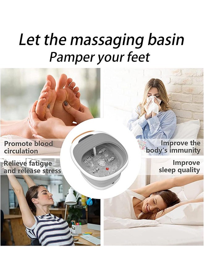 Garlo Foot Spa Foot Bath Massager with Heat Bubbles Vibration 4 Removable Massage Rollers (not Motorized), Collapsible Pedicure Foot Spa for Feet Pain Relief at Home Office  - Image 5