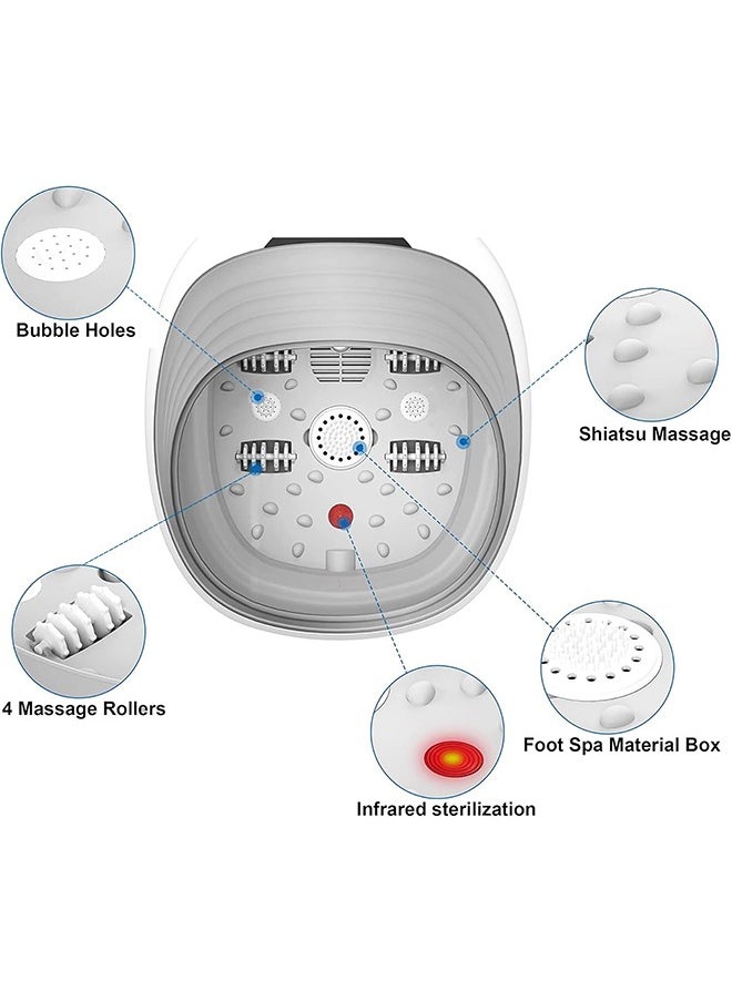 Garlo Foot Spa Foot Bath Massager with Heat Bubbles Vibration 4 Removable Massage Rollers (not Motorized), Collapsible Pedicure Foot Spa for Feet Pain Relief at Home Office  - Image 4