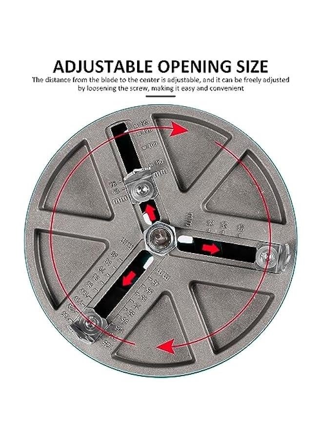 Adjustable Round Hole Saw Tool, Diameter 45-130mm Adjustable Punching Saw, Adjustable Punch Saw Tool for Drilling, Round Hole Opener Tool for Wood Plywood Plastic (with 3 Blades)  - Image 4