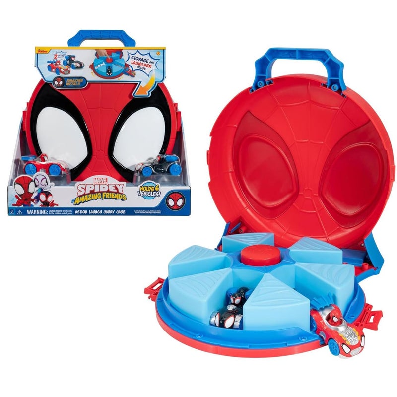 Jazwares Marvel Spidey and His Amazing Friends Action Launch Carry Case - 12-Inch Carry Case with Rotating Launcher and Two Exclusive Amazing Metals Vehicles - Image 5