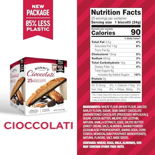 Nonni's Biscotti Value Pack with Larger Cookies, Cioccolati, Red, Cioccolati Roasted Almond, 33.25 oz - Image 2