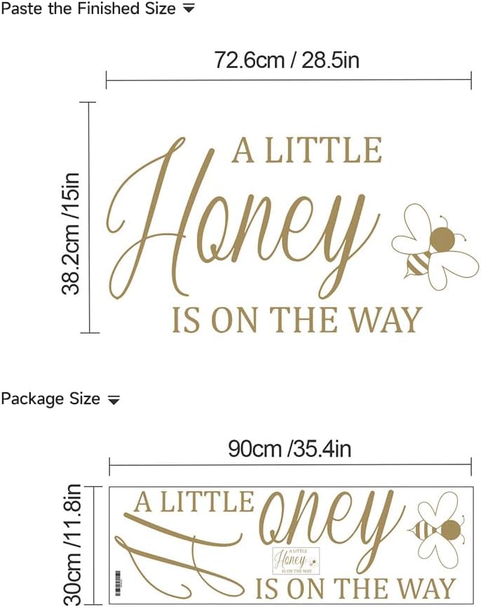 Yeysynana A Little Honey is on The Way Baby Shower Party Sign Decorations Welcome Baby Shower Decal Sign Gender Reveal Girl or Boy Wall Stickers Sign for Babys Party Backdrop Supply - Image 3