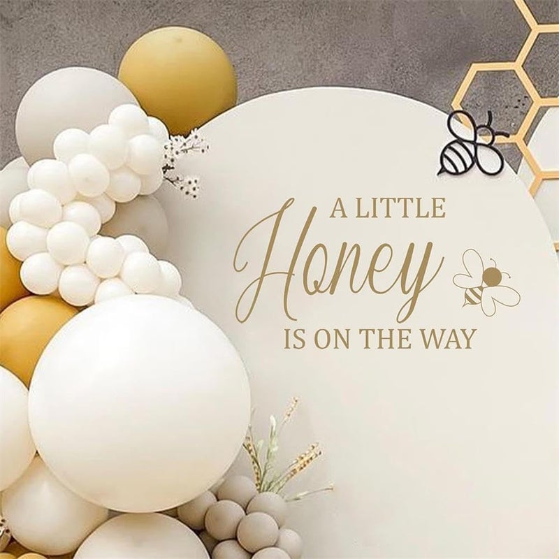 Yeysynana A Little Honey is on The Way Baby Shower Party Sign Decorations Welcome Baby Shower Decal Sign Gender Reveal Girl or Boy Wall Stickers Sign for Babys Party Backdrop Supply - Image 1