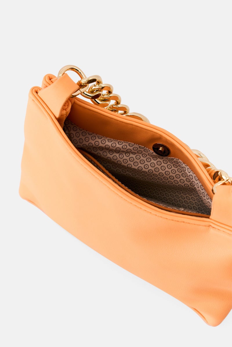 Urban Expressions Women Solid Cross Body Bag 20 L x 15 H x 5 W cm, Orange  - Image 4