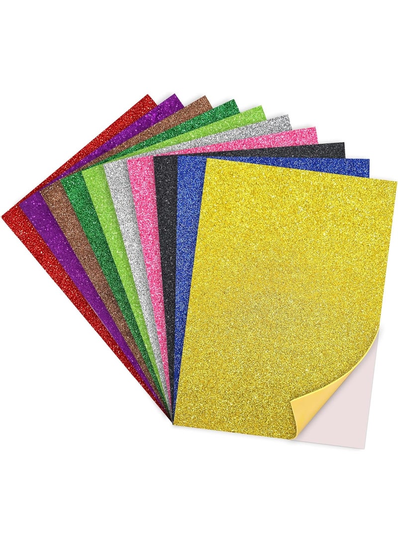 Super Saver 💰 Generic 10-Piece A4 Size Foam Self-Adhesive Glitter Sheets Multicolour - Image 1