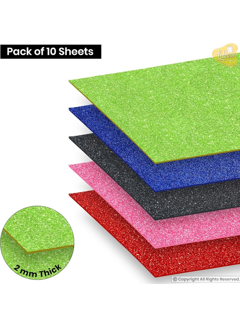 Super Saver 💰 Generic 10-Piece A4 Size Foam Self-Adhesive Glitter Sheets Multicolour - Image 3