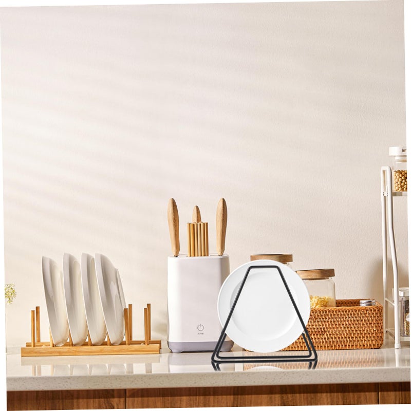 Black Plate Display Stand Dish Organizer Strong Load Bearing Kitchen Dining Rack - Image 4