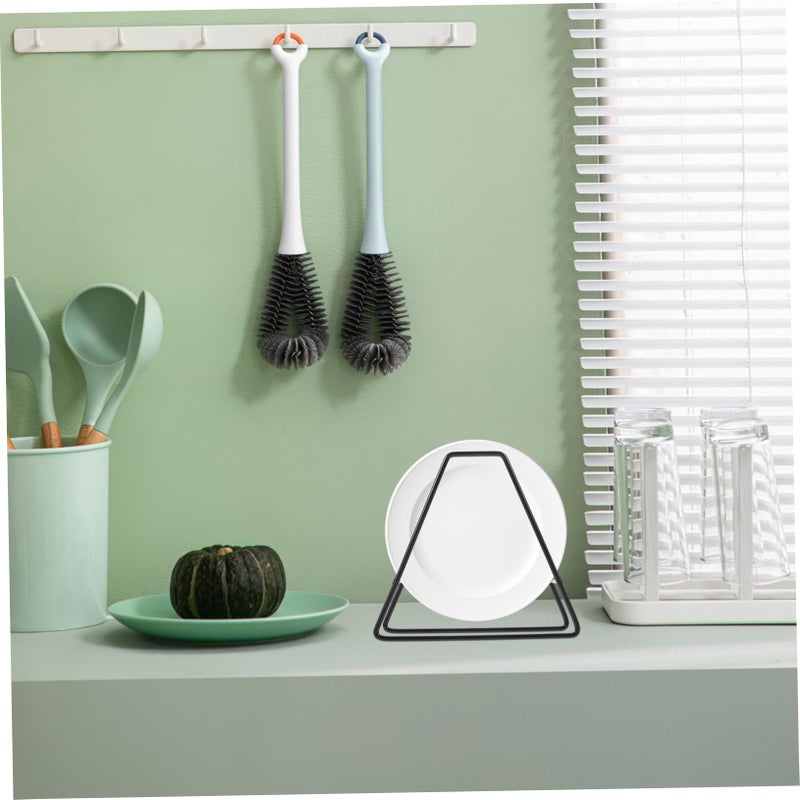 Black Plate Display Stand Dish Organizer Strong Load Bearing Kitchen Dining Rack - Image 3