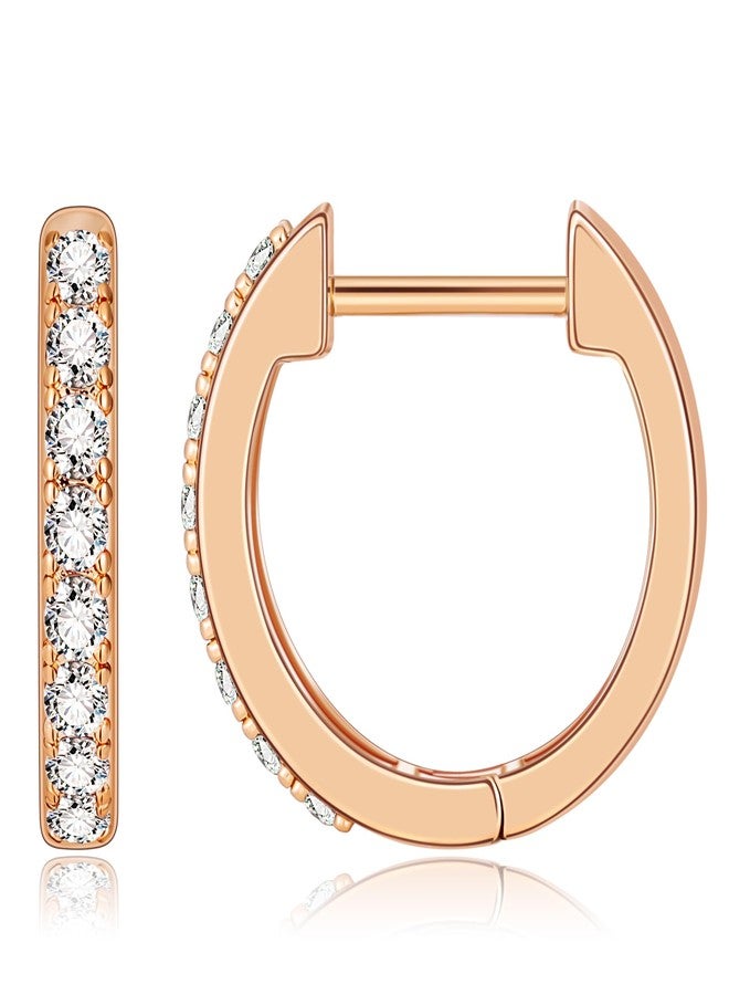 Gacimy Gold Huggie Earrings for Women 14K Real Gold Plated, Small Cubic Zirconia Cartilage Hoop Earrings Cuffs for Women, 13mm, Brass, Cubic Zirconia - Image 1