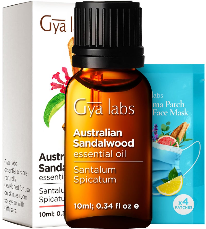 Gya Labs Australian Sandalwood Essential Oil - 0.34 Fl Oz - for Hair, Skin, Diffuser, Aromatherapy & DIY Candle Making Scent - Image 1