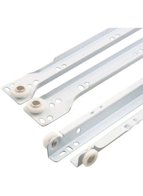 Roller Wheel Cabinet Drawer Keyboard Slide Glide Runner 2 Pairs 1.0Mm Thickness Heavy Duty Drawer Slides 12