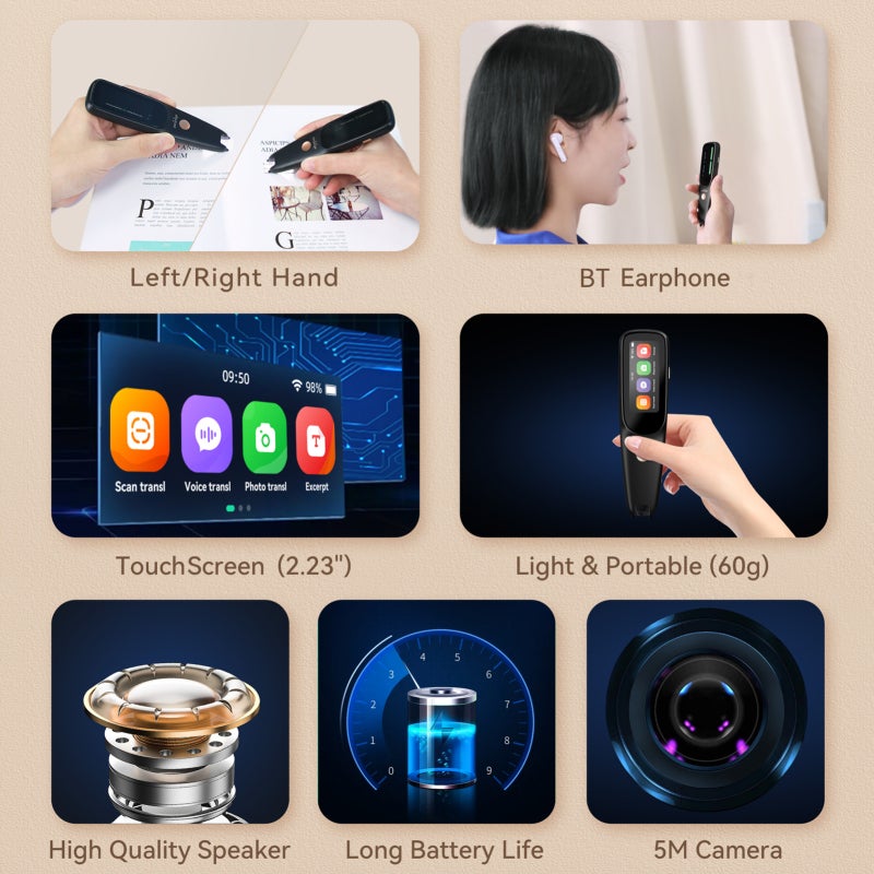 Peripage Dictionary Translation Scanning Pen D2s Mobile Scanner Translator 112 Language Voice Translating Device for Chinese/English/Japanese/Korean Voice Translation Recorder E-dictionary AI - Image 2