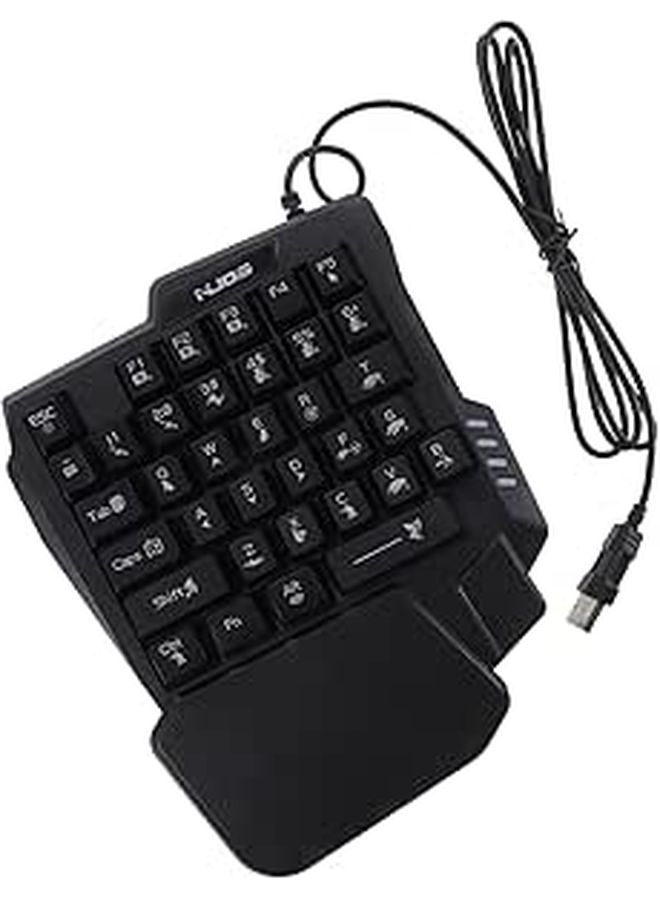 1pc USB Keyboard With Mechanical Feel Design Ergonomic Small Keyboard For Game Colorful Lights Compatible With Phones Abs Caps Black - Image 1