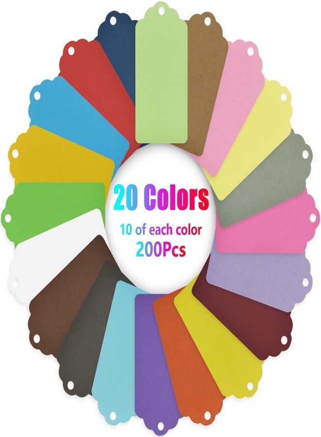 BDS-HOME 200 Pcs 20 Colors Gift Tags with String Tags Paper Gift Labels Hang Tag for Pricing Art, Jewelry Kraft Paper Writable Tag for Gifts Arts and Crafts Wedding Holiday Christmas Wish - Image 3