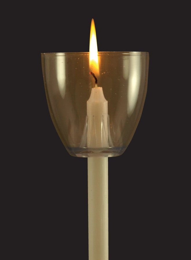 Jenacor Candlelight Service Kit (Pack of 10) Includes (10) Clear Wind/Drip Cups and (10) .5" X 5.375" Unscented White Candles Made in USA - Image 2