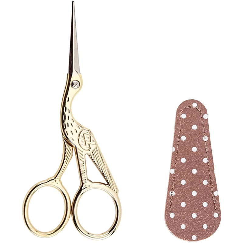BIHRTC 4.5Inch Embroidery Scissors Sharp Tip Stainless Steel Little Scissors for Knitting Cross Stitch Cutting Embroidery Sewing Handcraft Craft Art Work DIY Tool Gold - Image 1