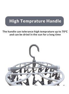 sokany Foldable Drying Laundry Hanger with Clips, Drying Rack with 32 Clips Each, Laundry Clips and Drip Drying Hangers for Socks, Underwear, Towel, Scarfs and Bras (Multicolour)  - Image 4