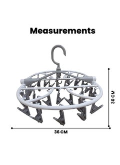 sokany Foldable Drying Laundry Hanger with Clips, Drying Rack with 32 Clips Each, Laundry Clips and Drip Drying Hangers for Socks, Underwear, Towel, Scarfs and Bras (Multicolour)  - Image 2