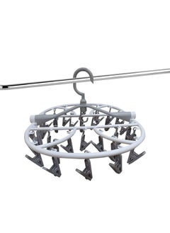sokany Foldable Drying Laundry Hanger with Clips, Drying Rack with 32 Clips Each, Laundry Clips and Drip Drying Hangers for Socks, Underwear, Towel, Scarfs and Bras (Multicolour)  - Image 1