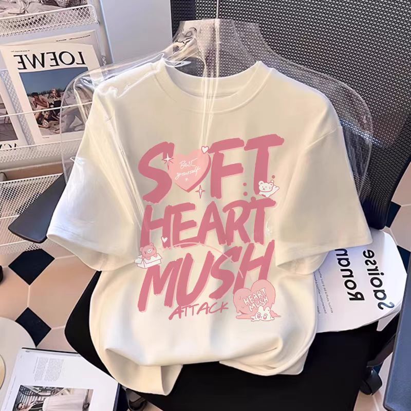 Women's Cotton Short Sleeve Cartoon Print T-Shirt - Image 1