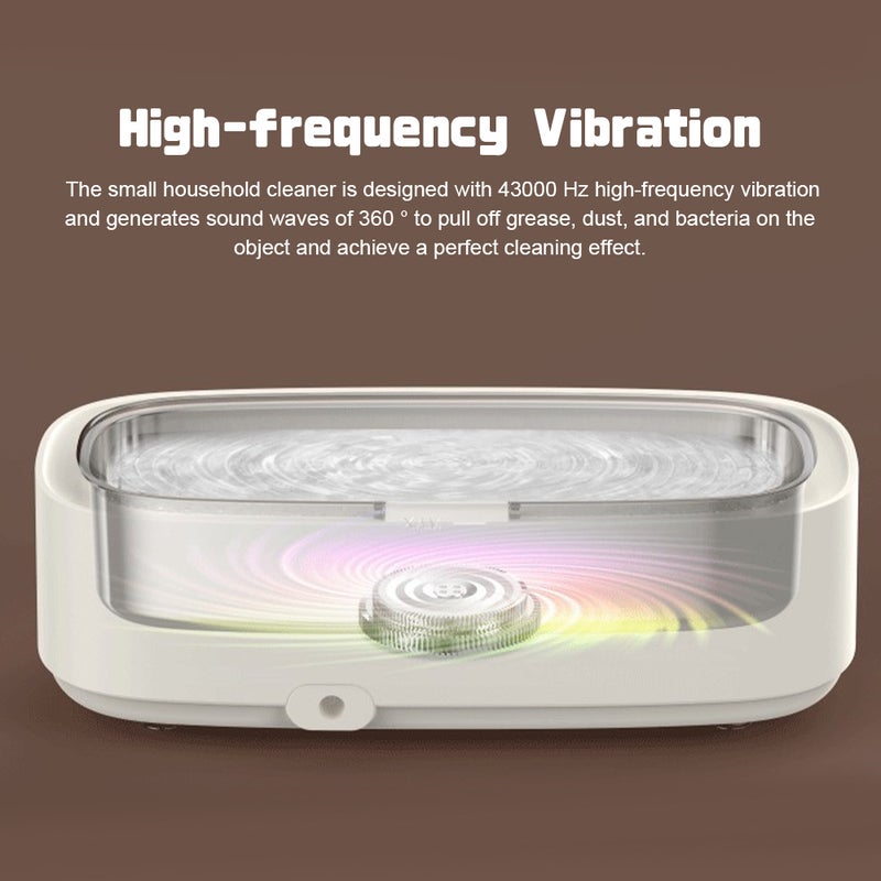 Jewelry Cleaner, Ultra-sonic Cleaning Machine 300ml Household Cleaning Machine with 4-Time Settings, for Eyeglass Watches Dentures - Image 5