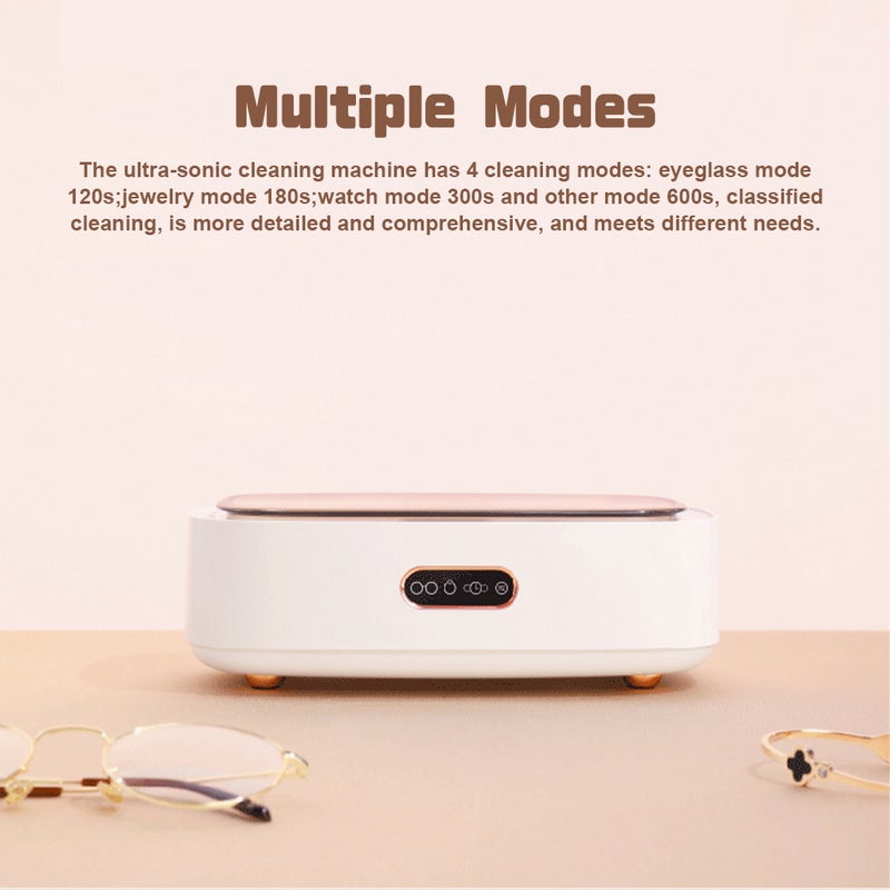 Jewelry Cleaner, Ultra-sonic Cleaning Machine 300ml Household Cleaning Machine with 4-Time Settings, for Eyeglass Watches Dentures - Image 2