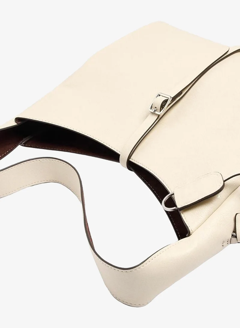 Parfois White Shoulder Bag With Strap And Buckle for Women | Best Price UAE