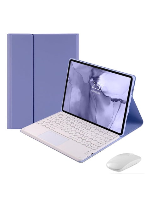 Touchpad Keyboard Case for Redmi Pad SE 11.0 Inch Tablet, Invisible Pen Slot,Keyboard Case Cover with Cute Round Key Detachable TouchPad Keyboard & Mouse
