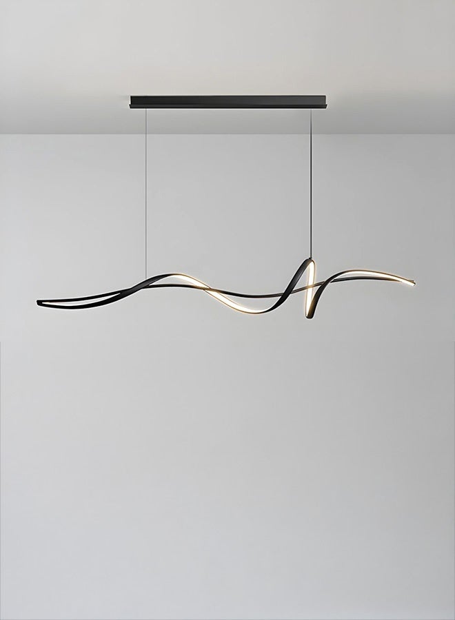 BUY4LESS -  Modern Lighting, Linear Chandelier, Light, Black Color, 120x100 cm, Suitable for living room, dining room, kitchen, Adjustable height - Image 1