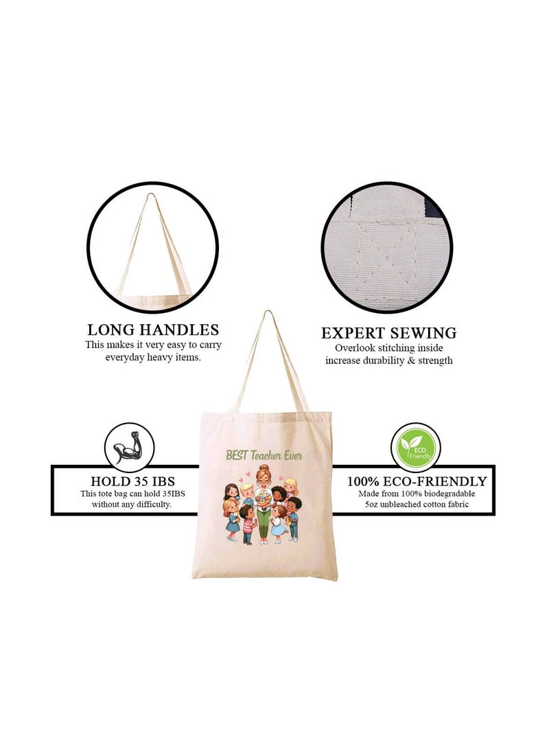 برينت شوب فور مي مجموعة تقدير كومبو للمعلمين - هدية يوم المعلم من الأكريليك والقطن، حقيبة قابلة لإعادة الاستخدام صديقة للبيئة وحقيبة هدايا - هدية للمعلمين والمعلمين والموجهين - Image 3