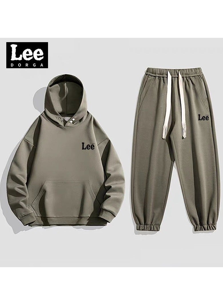 LEE Leisure Sports Suit Cardigan Hooded Sweatshirt Sweatpants Two-piece Set  - Image 1