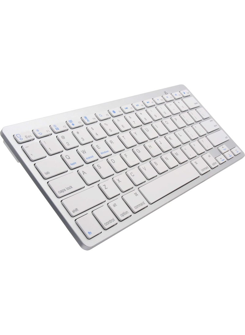 Original Wireless Bluetooth Low Profile Keyboard – White, Compatible with iOS, Android, Mac, and Windows - Image 1