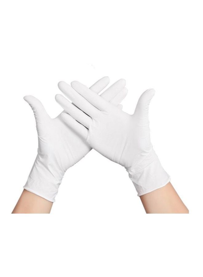 50-Piece Latex Disposable Gloves White L - Image 5