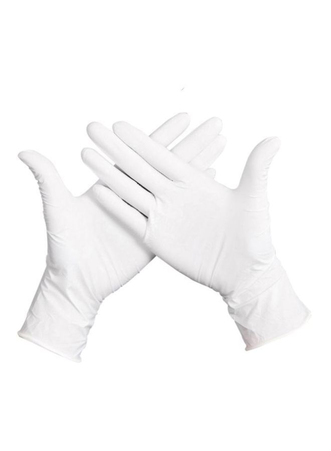 50-Piece Latex Disposable Gloves White L - Image 1