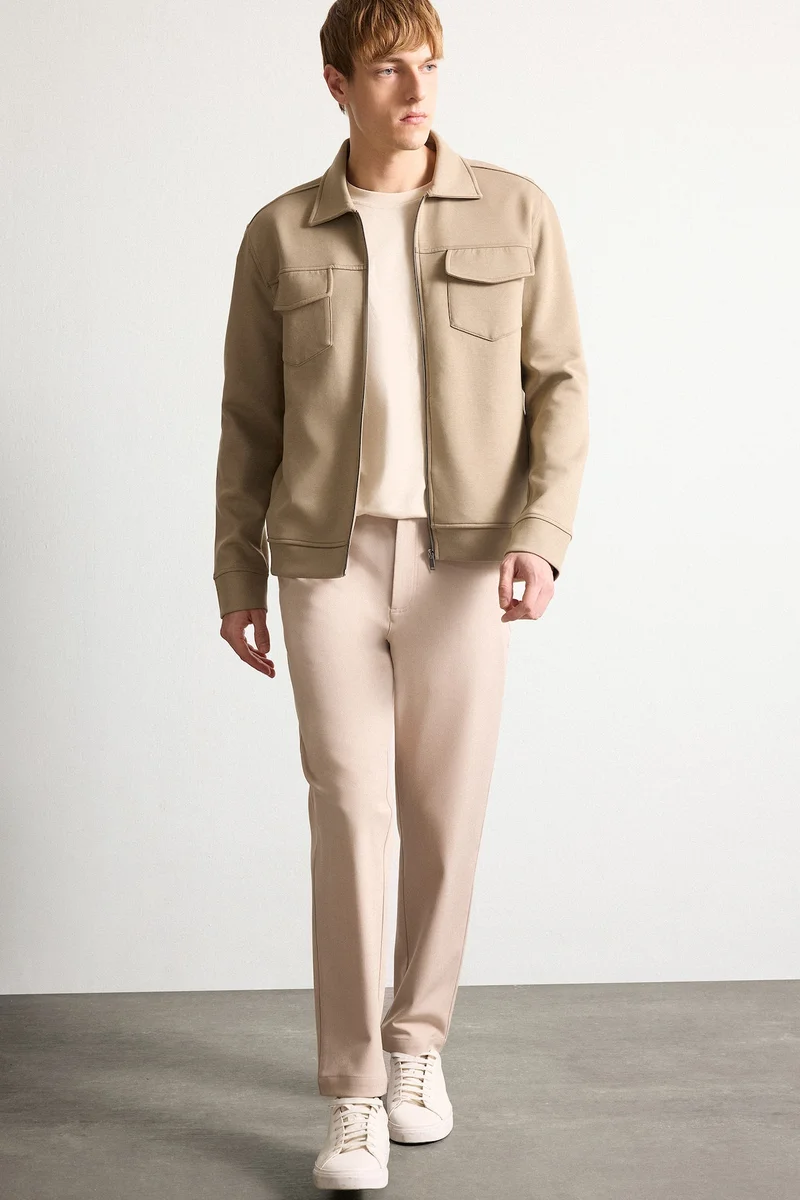 Defacto Regular Fit Polo Collar Zip-Up Jacket